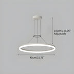 Modern Circular LED Pendant - Minimalist Halo Hanging Light for Living Room & Kitchen Island