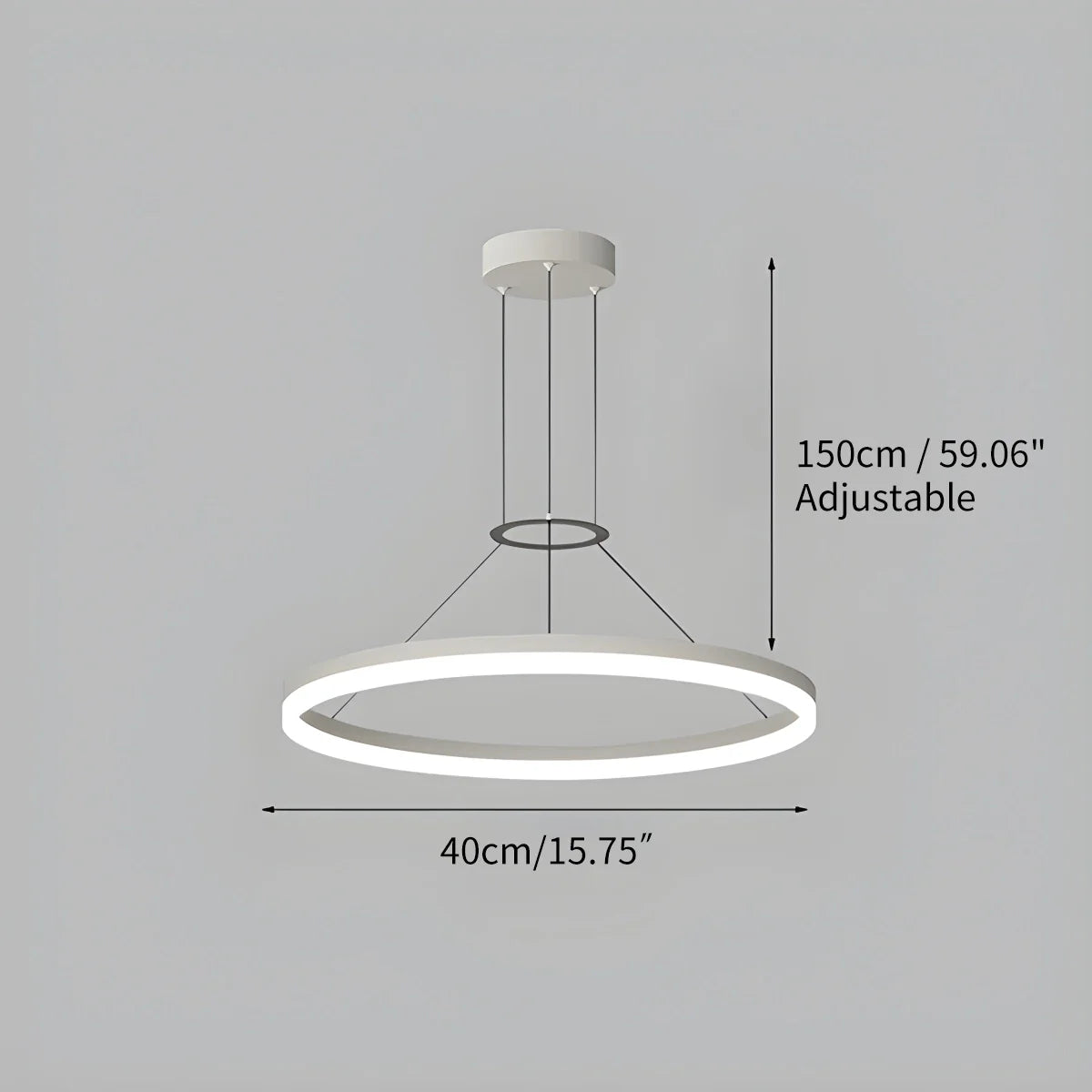 Modern Circular LED Pendant - Minimalist Halo Hanging Light for Living Room & Kitchen Island