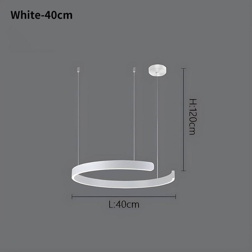 Modern Ring Chandelier - Minimalist LED Circular Pendant Light for Living Room & Office