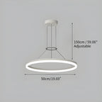 Modern Circular LED Pendant - Minimalist Halo Hanging Light for Living Room & Kitchen Island