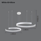 Modern Ring Chandelier - Minimalist LED Circular Pendant Light for Living Room & Office