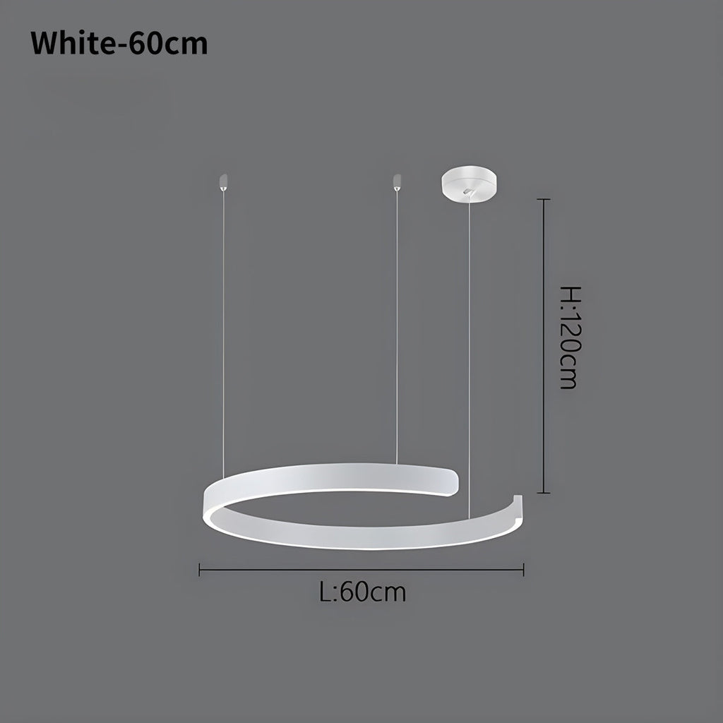 Modern Ring Chandelier - Minimalist LED Circular Pendant Light for Living Room & Office