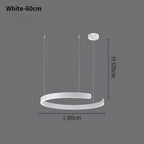 Modern Ring Chandelier - Minimalist LED Circular Pendant Light for Living Room & Office