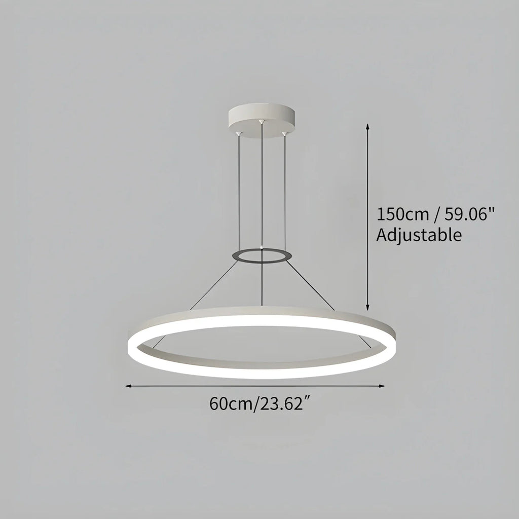 Modern Circular LED Pendant - Minimalist Halo Hanging Light for Living Room & Kitchen Island