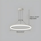 Modern Circular LED Pendant - Minimalist Halo Hanging Light for Living Room & Kitchen Island