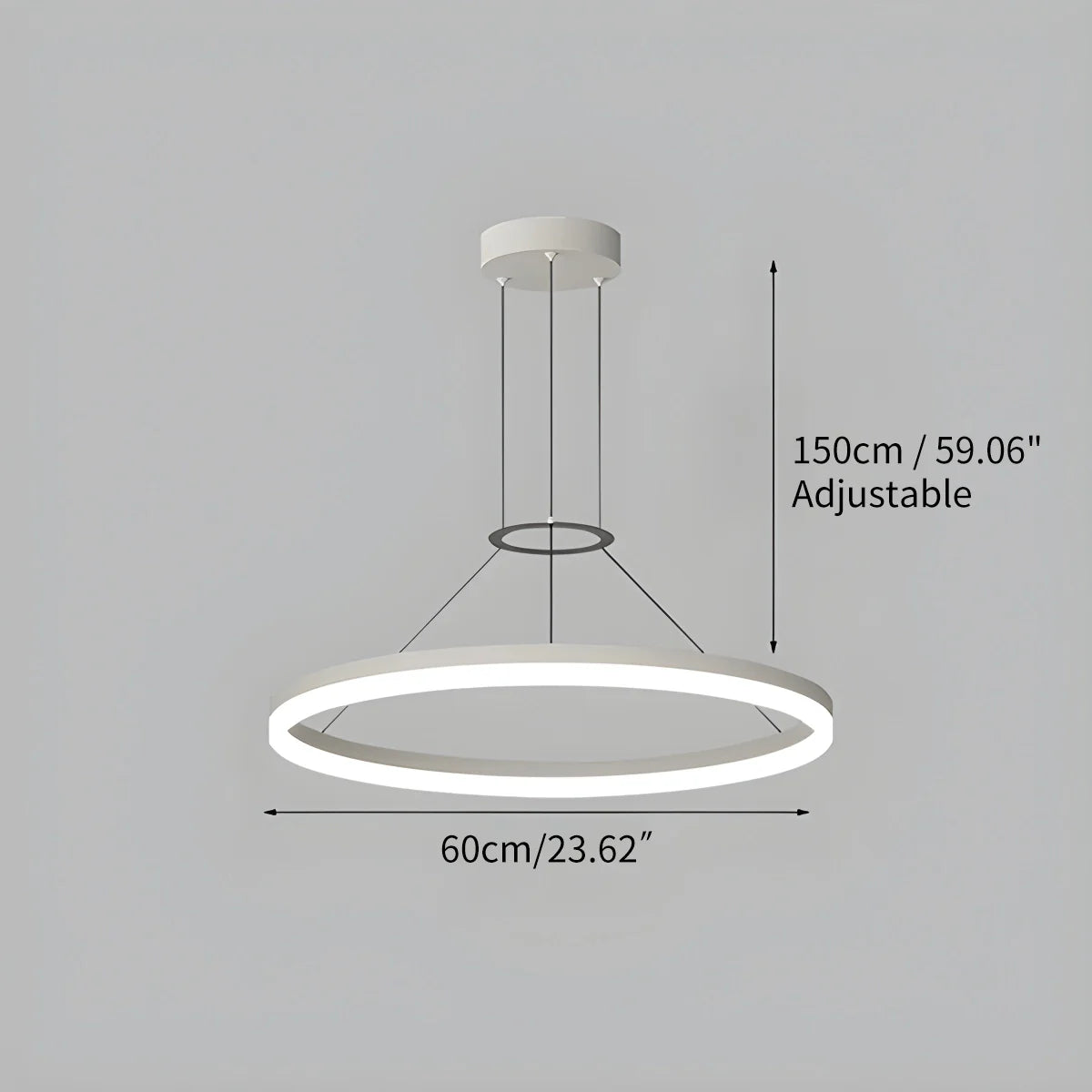 Modern Circular LED Pendant - Minimalist Halo Hanging Light for Living Room & Kitchen Island