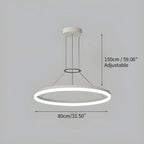 Modern Circular LED Pendant - Minimalist Halo Hanging Light for Living Room & Kitchen Island
