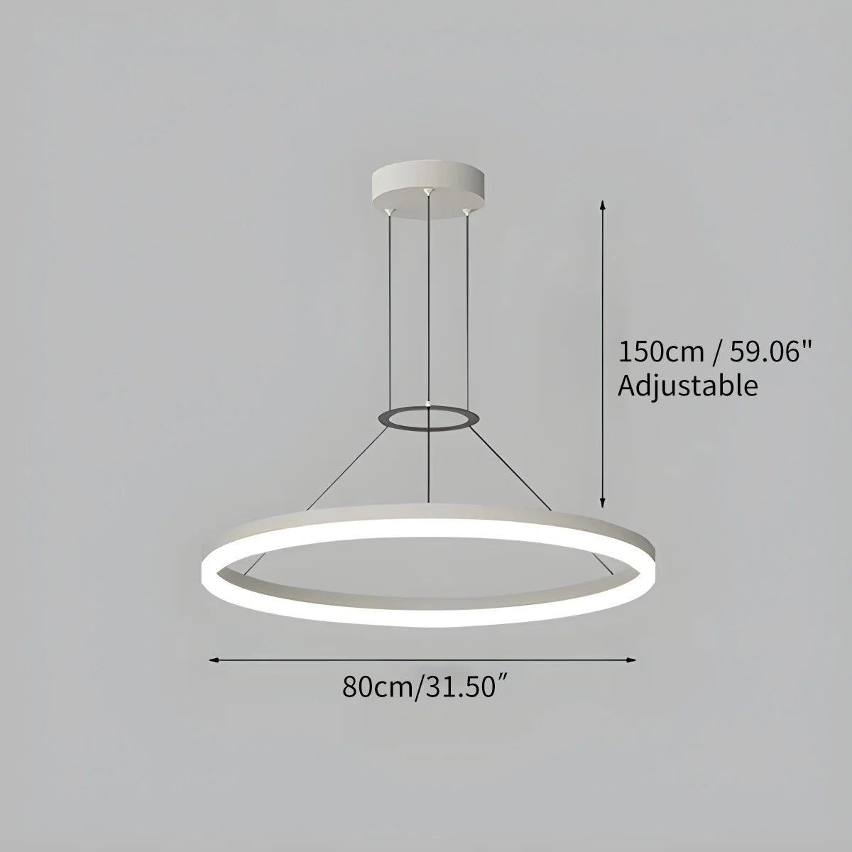 Modern Circular LED Pendant - Minimalist Halo Hanging Light for Living Room & Kitchen Island