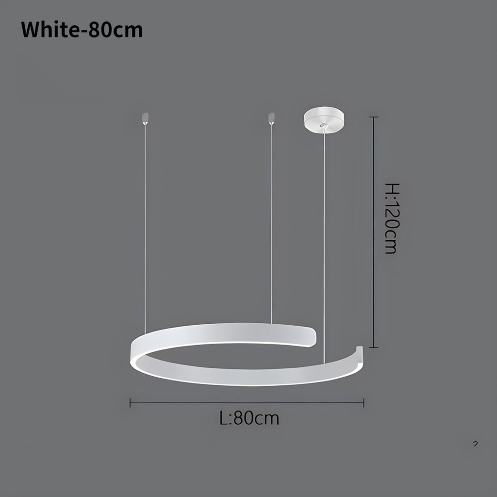 Modern Ring Chandelier - Minimalist LED Circular Pendant Light for Living Room & Office