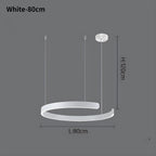 Modern Ring Chandelier - Minimalist LED Circular Pendant Light for Living Room & Office