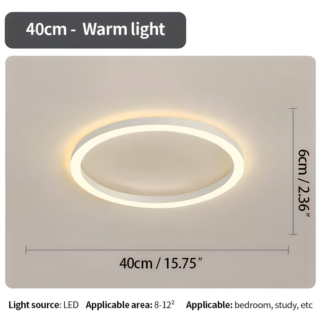 Nordic Halo Ceiling Light - Minimalist Circular LED Flush Mount for Bedroom & Nursery