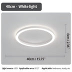 Nordic Halo Ceiling Light - Minimalist Circular LED Flush Mount for Bedroom & Nursery
