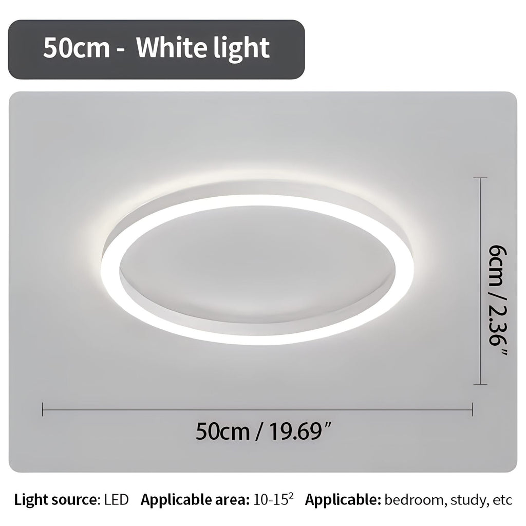 Nordic Halo Ceiling Light - Minimalist Circular LED Flush Mount for Bedroom & Nursery