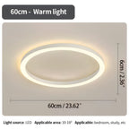 Nordic Halo Ceiling Light - Minimalist Circular LED Flush Mount for Bedroom & Nursery