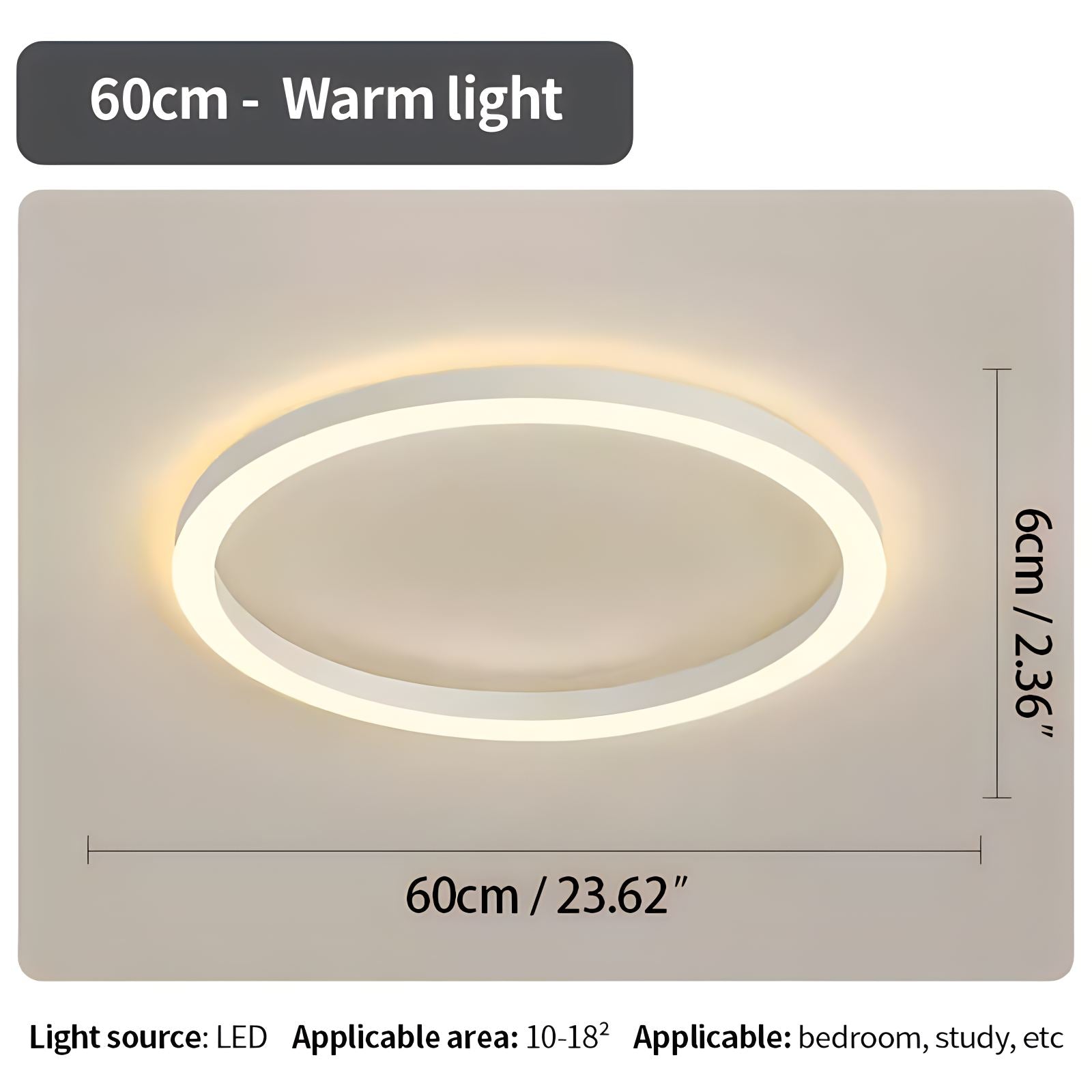 Nordic Halo Ceiling Light - Minimalist Circular LED Flush Mount for Bedroom & Nursery