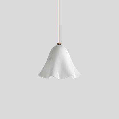 White flower glass pendant light