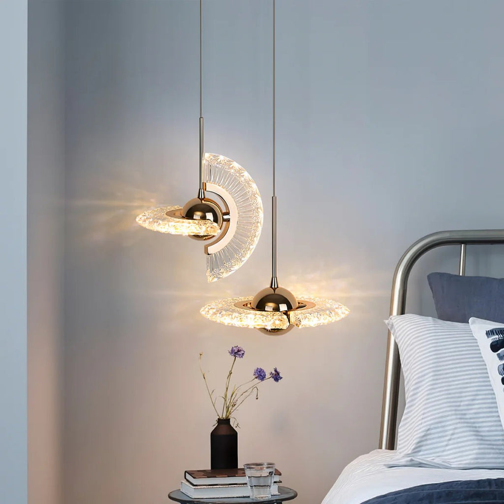 Zyra Modern Minimalist Pendant Light - Glass Hanging Lamp for Kitchen Island & Dining Room