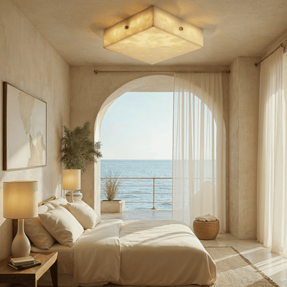 nuvlight Arca Modern Luxury Alabaster Flushmount Light