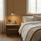 nuvlight Aren Modernist Travertine and Wood Sculptural Pendant Light