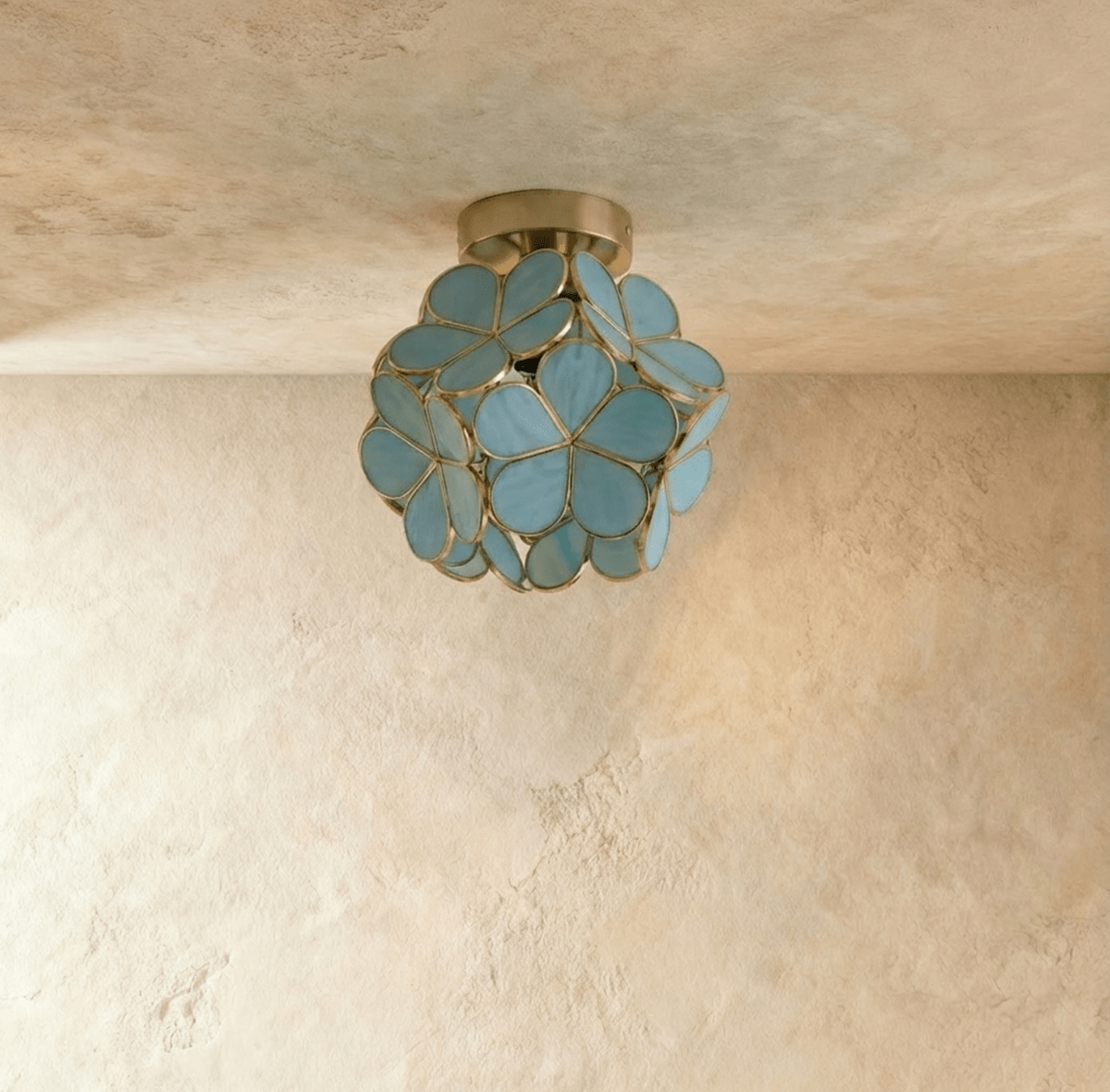nuvlight Ashrat French Romantic Glass Petal Ceiling Light