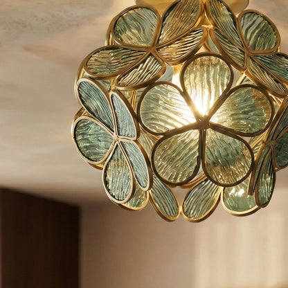 nuvlight Ashrat French Romantic Glass Petal Ceiling Light