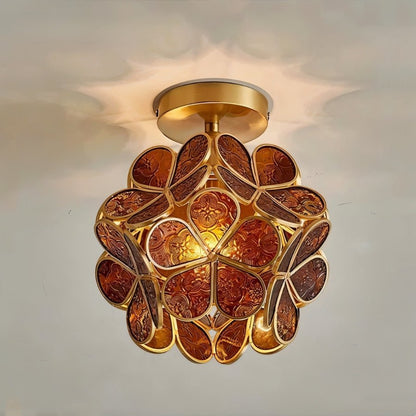 nuvlight Ashrat French Romantic Glass Petal Ceiling Light