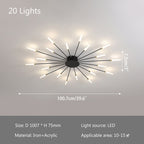 Artistic Fireworks Ceiling Light - Modern Swirl Burst Flush Mount for Living Room