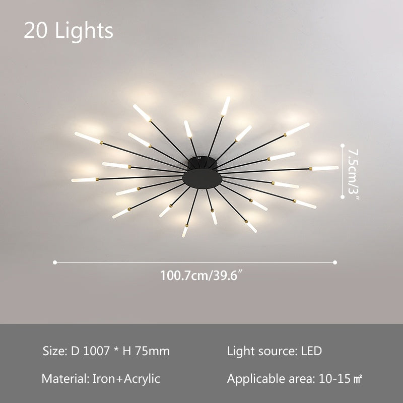Artistic Fireworks Ceiling Light - Modern Swirl Burst Flush Mount for Living Room