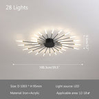 Artistic Fireworks Ceiling Light - Modern Swirl Burst Flush Mount for Living Room