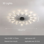 Artistic Fireworks Ceiling Light - Modern Swirl Burst Flush Mount for Living Room