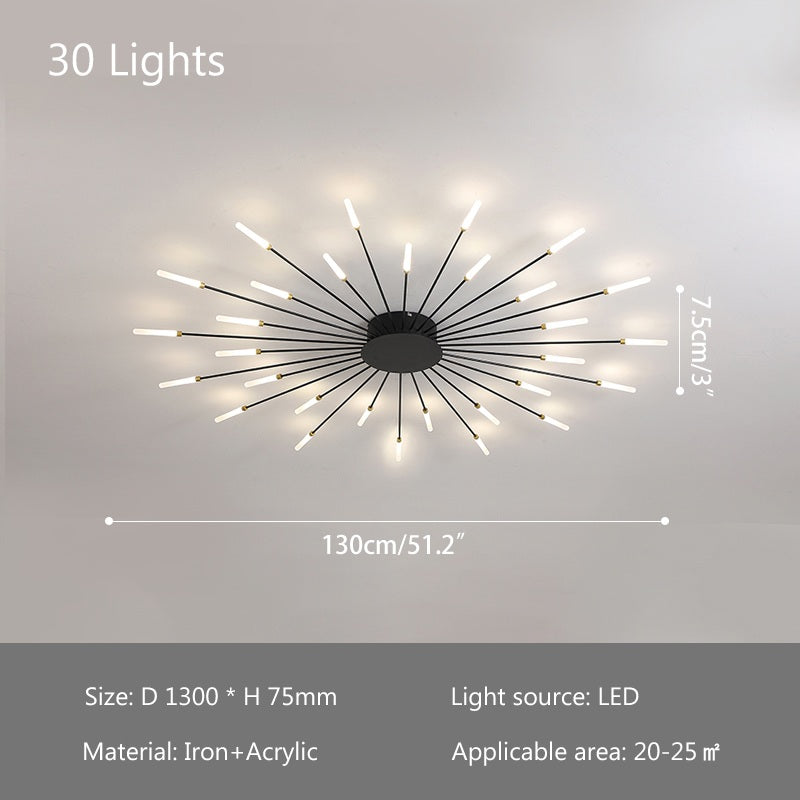 Artistic Fireworks Ceiling Light - Modern Swirl Burst Flush Mount for Living Room