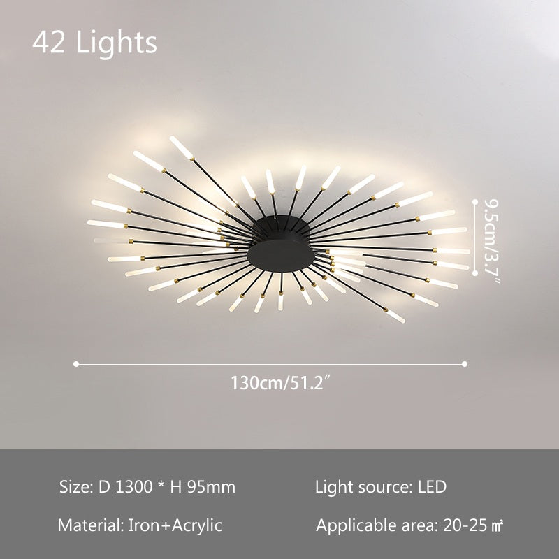 Artistic Fireworks Ceiling Light - Modern Swirl Burst Flush Mount for Living Room