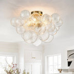 nuvlight Blisal Modernist Textured Glass Globe Flush Mount