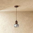 nuvlight Calma Modernist Solid Wood and Translucent Stone Pendant Light