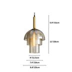 nuvlight Calxi Mid-Century Smoked Glass Dome Pendant Light