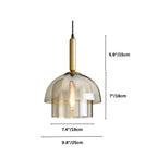 nuvlight Calxi Mid-Century Smoked Glass Dome Pendant Light