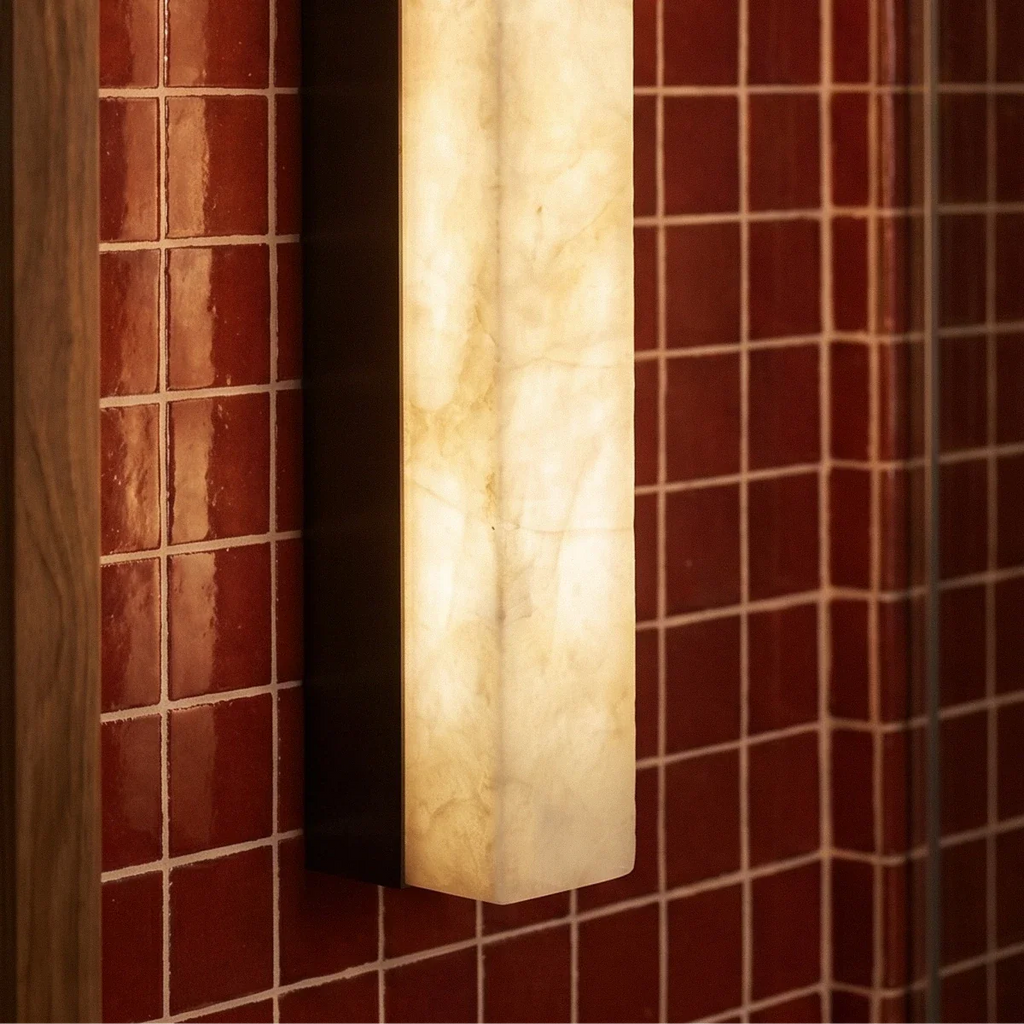 nuvlight Dara Mid-Century Architectural Alabaster Wall Sconce