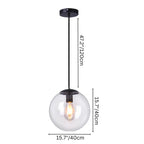 nuvlight Dysira Modernist Hand-Blown Clear Globe Pendant