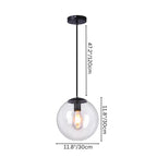 nuvlight Dysira Modernist Hand-Blown Clear Globe Pendant