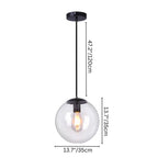 nuvlight Dysira Modernist Hand-Blown Clear Globe Pendant