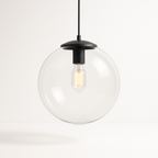 nuvlight Dysira Modernist Hand-Blown Clear Globe Pendant