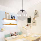 nuvlight Dysira Modernist Hand-Blown Clear Globe Pendant