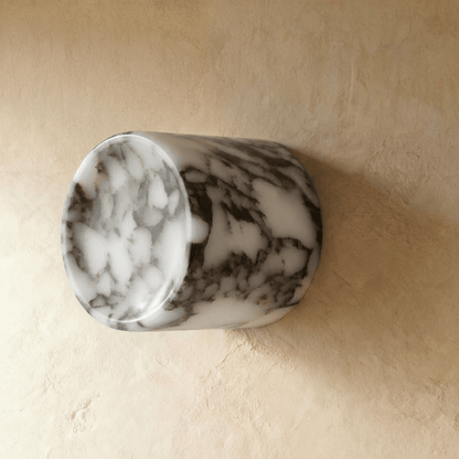nuvlight Elba Modernist Translucent Stone Rounded Wall Sconce