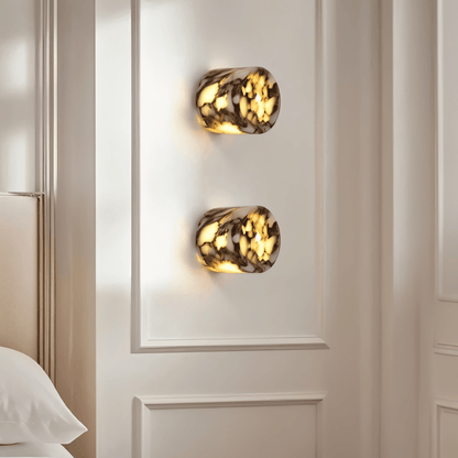 nuvlight Elba Modernist Translucent Stone Rounded Wall Sconce