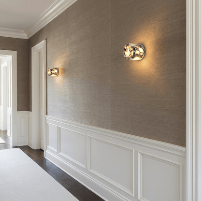 nuvlight Elba Modernist Translucent Stone Rounded Wall Sconce