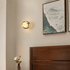 nuvlight Elune Modernist Glowing Stone Sphere Wall Sconce