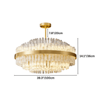 nuvlight Fylux Modernist Tiered Sculptural Glass Chandelier
