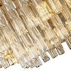 nuvlight Fylux Modernist Tiered Sculptural Glass Chandelier