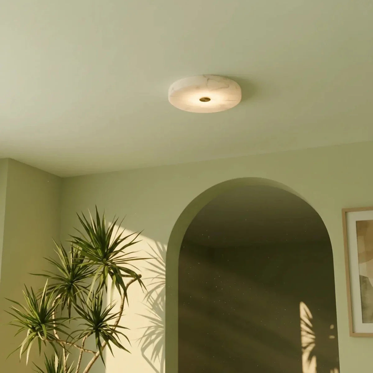 nuvlight Gaba Modern Luxury Alabaster Flushmount Light