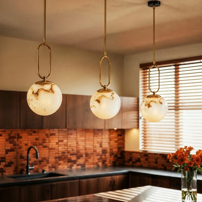 nuvlight Gong Modern Luxury Alabaster Pendant Light